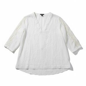 Express white linen-blend tunic